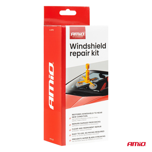 Amio – Kit Επισκευής Παρμπρίζ & Τζαμιών με Ρητίνη Heavy Duty για Ασφαλή Εγκατάσταση & Καθημερινή Χρήση – 1 Κιτ (04792/AM)