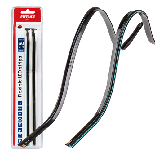 Amio – Ταινία LED COB 12V Μπλε 2x30cm Flexible Πλαϊνού Φωτισμού για Σήμανση & Dynamic Look – Σετ 2 Τεμ. (04578/AM)