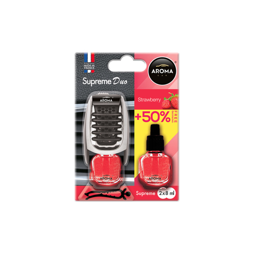 Amio – Αρωματικό Αεραγωγού Aroma Supreme Duo Strawberry +50% για Φρεσκάδα & Καθημερινή Χρήση – 1 Τεμ. (A92254/AM)