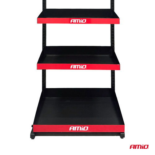 Amio – Σταντ Προϊόντων με 3 Ράφια & 24 Κρεμάστρες για Σταθερή Τοποθέτηση & Επαγγελματική Προβολή – 1 Τεμ. (04803/AM)