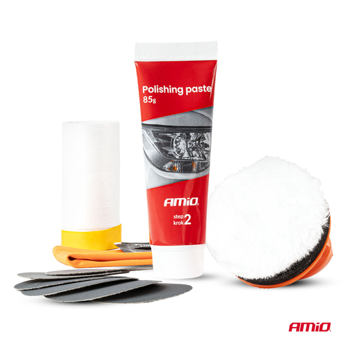 Amio – Kit Ξεθαμπώματος Φαναριών με Αλοιφαδόρο Χειρός Heavy Duty για Ασφαλή Εγκατάσταση & Καθημερινή Χρήση – 1 Κιτ (04793/AM)