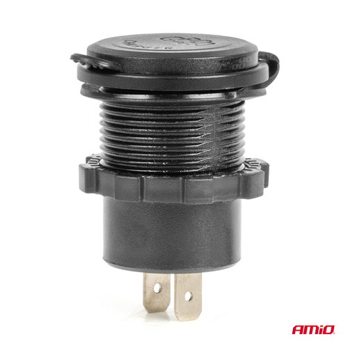 Amio – Φορτιστής Αναπτήρα 12/24V 2xUSB-C + USB QC3.0 για Ταχεία Φόρτιση & Ασφαλή Χρήση με LED – 1 Τεμ. (04596/AM)