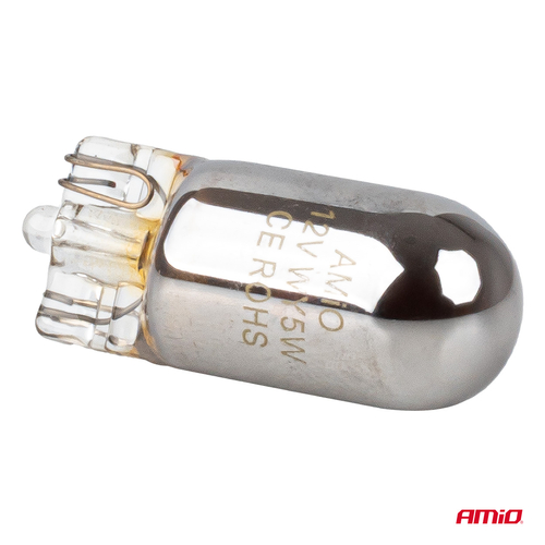 Amio – Λάμπες Αλογόνου WY5W W2.1x9.5d Καρφωτές 12V 5W Λευκό/Χρώμιο Lumitec για Φωτισμό Θέσης & Εσωτερικό – Σετ 2 Τεμ. (04628/AM)