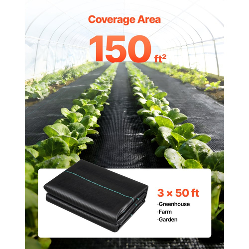 Ύφασμα VEVOR για φράγμα ζιζανίων βαρέως τύπου, 2 συσκευασίες 0,9x15,2m 90,7g ύφασμα φραγμού ζιζανίων, υφασμένα υφάσματα τοπίου, υφάσματα κήπου, φράγμα ζιζανίων, κάλυψη εδάφους ελέγχου ζιζανίων, ιμάντες γεωυφάσματος, μαύρο