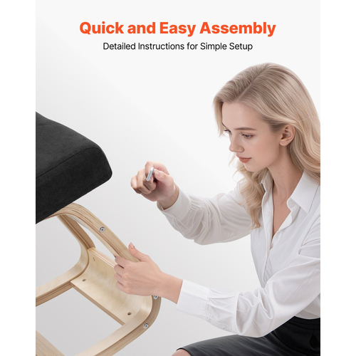 Εργονομική καρέκλα γονατίσματος VEVOR, ξύλινη καρέκλα γονατίσματος με παχιά μαξιλάρια αφρού και μασίφ ξύλινο σκελετό, ρυθμιζόμενο ύψος, φυσική ανακούφιση από πόνο στον αυχένα ή την πλάτη, ιδανική για το σπίτι, το γραφείο ή τον διαλογισμό