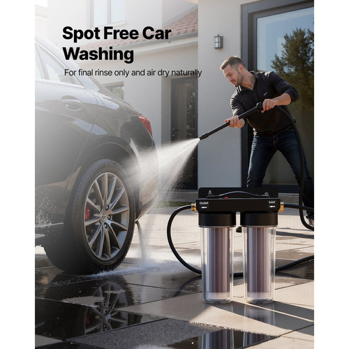 Σύστημα απιονισμένου νερού VEVOR για πλύσιμο αυτοκινήτων, Σύστημα νερού πλύσης αυτοκινήτων χωρίς λεκέδες με 2 ρητίνες αλλαγής χρώματος 0,5L, φίλτρο απιονισμένου νερού χωρίς λεκέδες για αυτοκίνητα, τροχόσπιτα, μοτοσικλέτες και παράθυρα