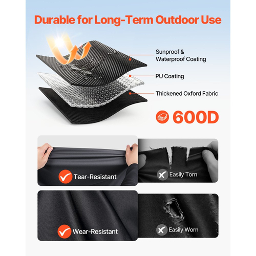 Κάλυμμα αμαξιδίου γκολφ VEVOR, Πλήρης κάλυψη αμαξιδίου γκολφ 2+2/4 επιβατών, Αδιάβροχο κάλυμμα αυτοκινήτου Oxford από ύφασμα Oxford 600D που ταιριάζει στα περισσότερα καροτσάκια Club Car, Yamaha, EZGO, Honda, επίστρωση PU και τρεις πόρτες με φερμουάρ