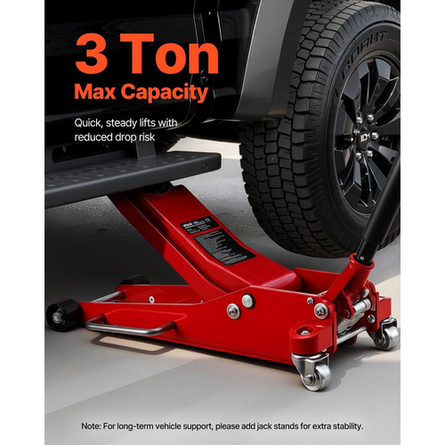 Γρύλος δαπέδου χαμηλού προφίλ VEVOR, χωρητικότητας 3 τόνων, γρύλος δαπέδου αλουμινίου αγώνων με αντλία γρήγορης ανύψωσης διπλών εμβόλων, υδραυλικός ανυψωτήρας τρόλεϊ για σπορ αυτοκίνητα, sedan, SUV, φορτηγάκια, εύρος ανύψωσης 85-515 mm