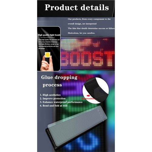 GLOBOSTAR® MATRIX GLB-106-0003 Εύκαμπτη Κυλιόμενη Ψηφιακή Επιγραφή 59.5x12cm P6 96x16 Pixel LED 10W DC 5V 2A με USB 2.0 Αδιάβροχο IP65 Πολύχρωμο RGB - Bluetooth Control μέσω iPIXEL APP - Μ59.5 x Π0.2 x Υ12cm - 2 Χρόνια Εγγύηση
