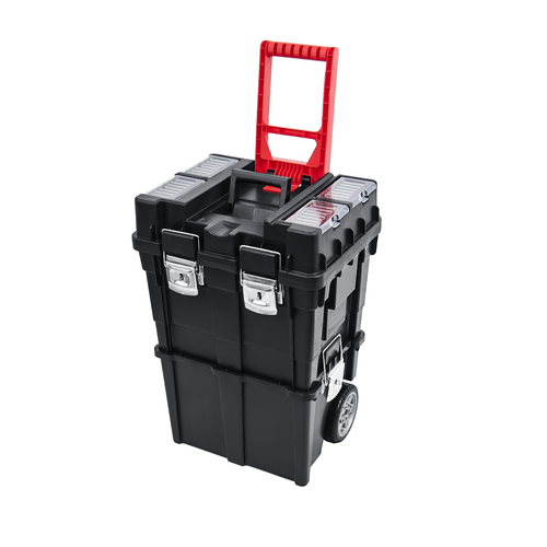 Εργαλειοφόρος τροχήλατος Wheelbox HD Compact Logic με 2 μέρη
Πλαστικοί τροχοί με επίστρωση καουτσούκ
Μεταλλικά κλείστρα
4 ταμπακέρες με πολυκαρβονικά καπάκια
Δίσκο
Διαστάσεις: 450X350X645mm / WHEELBOX-HD-COMPACT