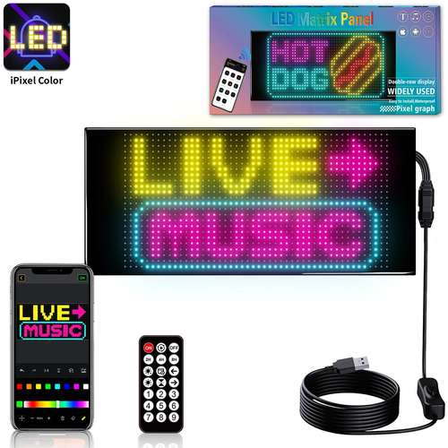 GLOBOSTAR® MATRIX GLB-106-0006 Κυλιόμενη Ψηφιακή Επιγραφή / Κορνίζα 27x12cm P4 48x24 Pixel LED 10W AC 220-240V Αδιάβροχο IP65 Πολύχρωμο RGB - Bluetooth Control μέσω iPIXEL APP - Μ27 x Π0.4 x Υ12cm - 2 Χρόνια Εγγύηση