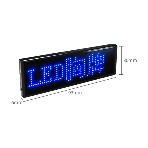 GLOBOSTAR® MATRIX GLB-106-0015 Κυλιόμενη Ψηφιακή Ετικέτα Ονόματος 9.3x6cm P1.7 48x12 Pixel LED 0.5W DC 5V με Επαναφορτιζόμενη Μπαταρία Li-ion 3.7V 200mAh IP20 Πολύχρωμο RGB - Bluetooth Control μέσω iPIXEL APP - Μ9.3 x Π0.6 x Υ3cm - 2 Χρόνια Εγγύηση