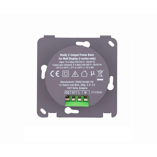 3800238072780 | Shelly 2-Output Power Base for Wall Display i-Series - EAN 3800238072780