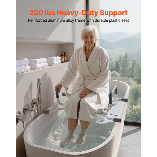 Περιστρεφόμενη καρέκλα ντους VEVOR με μπράτσα και πλάτη, βαρέως τύπου κάθισμα πάγκου 100 kg για εσωτερική τοποθέτηση σε καμπίνα ντους και μπανιέρα, κάθισμα μπανιέρας μπάνιου για ενήλικες, ηλικιωμένους, άτομα με αναπηρία, ηλικιωμένους και άτομα με αναπηρία