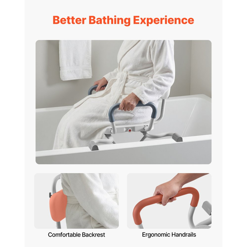 Περιστρεφόμενη καρέκλα ντους VEVOR με μπράτσα και πλάτη, βαρέως τύπου κάθισμα πάγκου 100 kg για εσωτερική τοποθέτηση σε καμπίνα ντους και μπανιέρα, κάθισμα μπανιέρας μπάνιου για ενήλικες, ηλικιωμένους, άτομα με αναπηρία, ηλικιωμένους και άτομα με αναπηρία