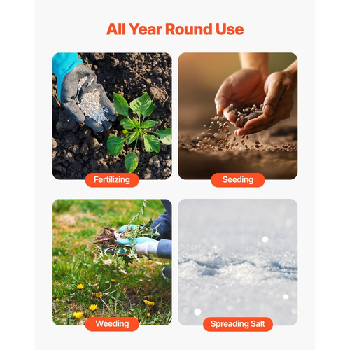 VEVOR Ρυμουλκούμενος Χλοοκοπτικός Διανομέας με Ακίδες Αερισμού, Πλάτος Διασποράς 0,81 m, Διασπορέας με Ράντισμα Universal, Σπαρτική Μηχανή Κήπου & Αεριστήρας Χώματος με Χωρητικότητα 100 λίβρες & Ελαστικά 10 ιντσών για ATV και UTV