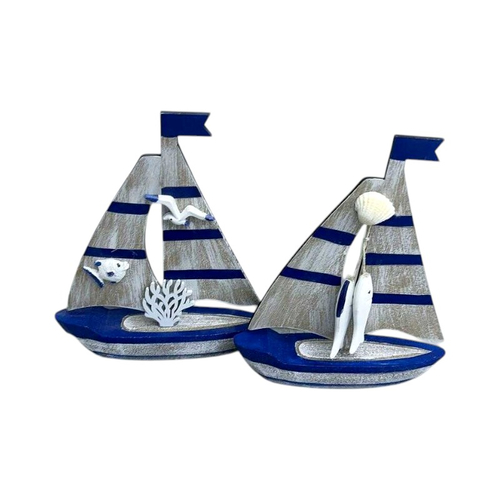 Διακοσμητικό Souvenir Καραβάκι - Σετ 2 τεμάχια - L2026-28AB - 125560