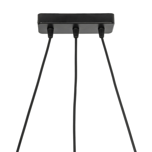 GLOBOSTAR® GLINDER 201-0141 Vintage Κρεμαστό Φωτιστικό Οροφής με Ντουί 3 x E27 AC 220-240V IP20 - Μαύρο & Μελί - Μ53 x Π25 x Υ23cm