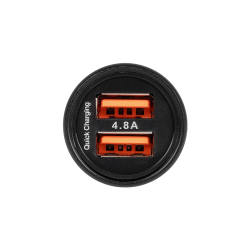 GLOBOSTAR® MATRIX GLB-106-0025 Τροφοδοτικό/Φορτιστής Αυτοκινήτου με 1 x USB 2.4A & 1 x USB-C 2.4A για Εύκαμπτη Κυλιόμενη Ψηφιακή Επιγραφή 12W AC 220-240V σε DC 5V IP20 - Μ6,6 x Π2,8 x Υ2,8cm - 2 Χρόνια Εγγύηση