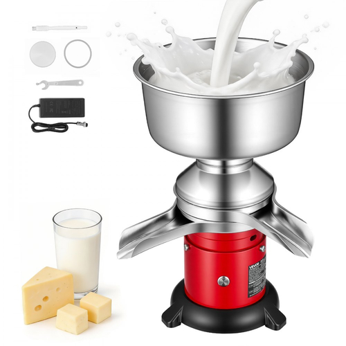Ηλεκτρικός Διαχωριστής Κρέμας Γάλακτος VEVOR, Έξοδος 60L/H 10500RPM Φυγοκεντρικός Διαχωριστής Κρέμας Γάλακτος, Μηχανή Διαχωρισμού Κρέμας Γάλακτος από Ανοξείδωτο Χάλυβα 304 με Χωρητικότητα Κάδου 4,5L (40W, 100-240V)