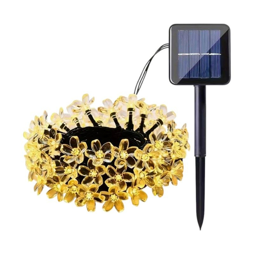 Ηλιακή γιρλάντα φωτισμού LED - Λουλούδι - 5m+1m - 20D - 152899 - Warm White