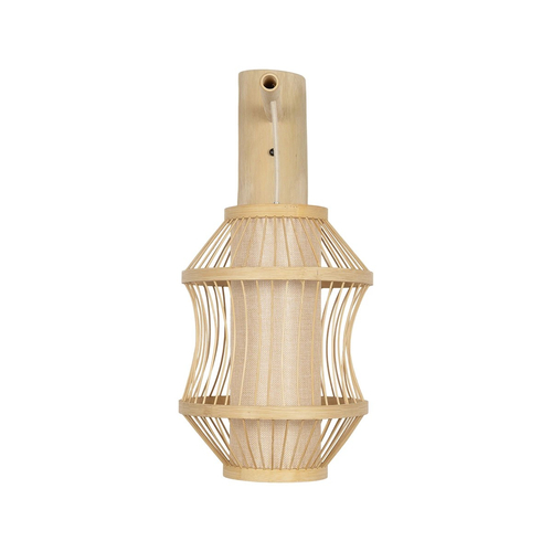 GLOBOSTAR® TULUM 01971 Boho Φωτιστικό Τοίχου - Απλίκα με Ντουί 1 x E27 AC 220-240V IP20 - Μπεζ - Μ24 x Π32 x Υ55cm