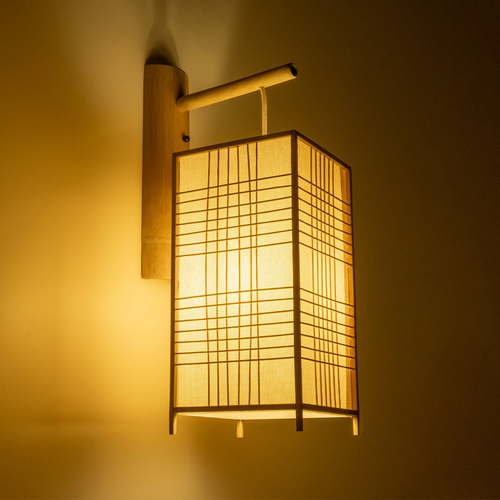 GLOBOSTAR® KOMO 01976 Boho Φωτιστικό Τοίχου - Απλίκα με Ντουί 1 x E27 AC 220-240V IP20 - Μπεζ - Μ20 x Π30 x Υ60cm