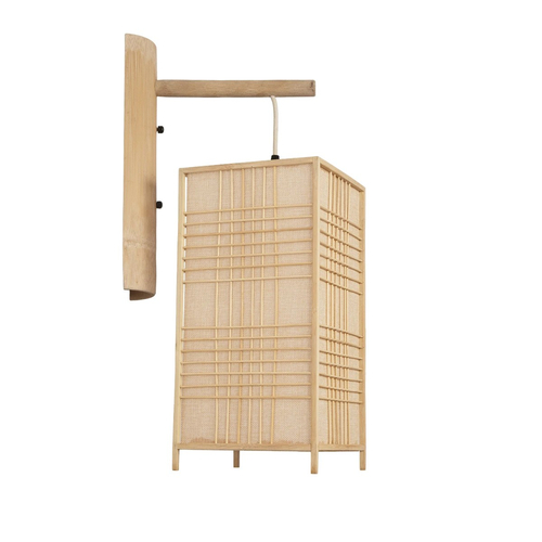 GLOBOSTAR® KOMO 01976 Boho Φωτιστικό Τοίχου - Απλίκα με Ντουί 1 x E27 AC 220-240V IP20 - Μπεζ - Μ20 x Π30 x Υ60cm