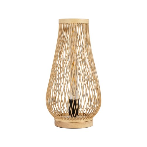 GLOBOSTAR® ARIDA 01982 Boho Επιτραπέζιο Φωτιστικό Πορτατίφ με Ντουί 1 x E27 AC 220-240V IP20 - Μπεζ - Μ20 x Π20 x Υ38.5cm