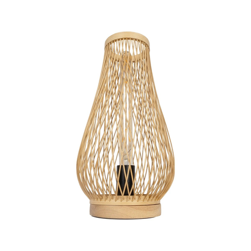 GLOBOSTAR® ARIDA 01982 Boho Επιτραπέζιο Φωτιστικό Πορτατίφ με Ντουί 1 x E27 AC 220-240V IP20 - Μπεζ - Μ20 x Π20 x Υ38.5cm