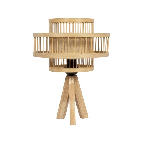 GLOBOSTAR® TULUM 01991 Boho Επιτραπέζιο Φωτιστικό Πορτατίφ με Ντουί 1 x E27 AC 220-240V IP20 - Μπεζ - Μ30 x Π30 x Υ41cm