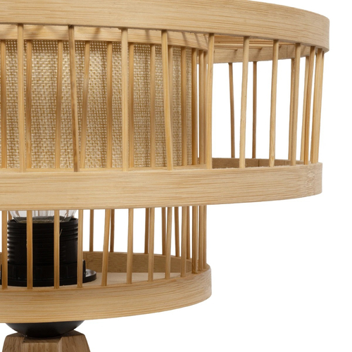 GLOBOSTAR® TULUM 01991 Boho Επιτραπέζιο Φωτιστικό Πορτατίφ με Ντουί 1 x E27 AC 220-240V IP20 - Μπεζ - Μ30 x Π30 x Υ41cm