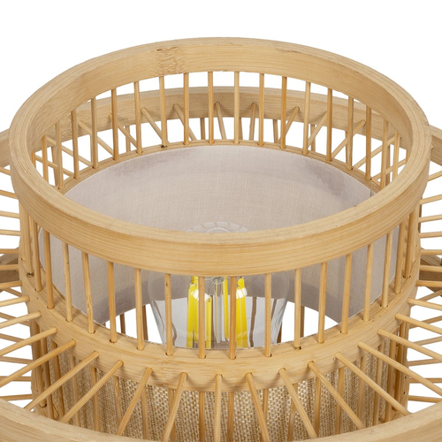 GLOBOSTAR® TULUM 01991 Boho Επιτραπέζιο Φωτιστικό Πορτατίφ με Ντουί 1 x E27 AC 220-240V IP20 - Μπεζ - Μ30 x Π30 x Υ41cm