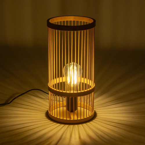 GLOBOSTAR® NOMAD 01999 Boho Επιτραπέζιο Φωτιστικό Πορτατίφ με Ντουί 1 x E27 AC 220-240V IP20 - Μπεζ - Μ16 x Π16 x Υ33cm