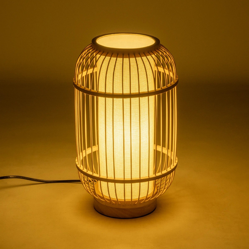 GLOBOSTAR® TULUM 02001 Boho Επιτραπέζιο Φωτιστικό Πορτατίφ με Ντουί 1 x E27 AC 220-240V IP20 - Μπεζ - Μ20 x Π20 x Υ32cm