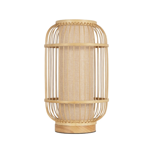 GLOBOSTAR® TULUM 02001 Boho Επιτραπέζιο Φωτιστικό Πορτατίφ με Ντουί 1 x E27 AC 220-240V IP20 - Μπεζ - Μ20 x Π20 x Υ32cm