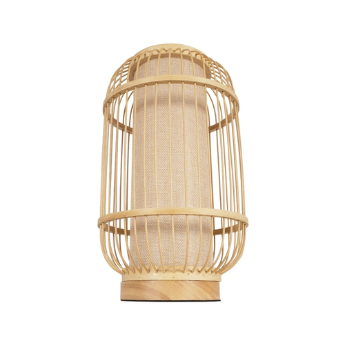 GLOBOSTAR® TULUM 02001 Boho Επιτραπέζιο Φωτιστικό Πορτατίφ με Ντουί 1 x E27 AC 220-240V IP20 - Μπεζ - Μ20 x Π20 x Υ32cm