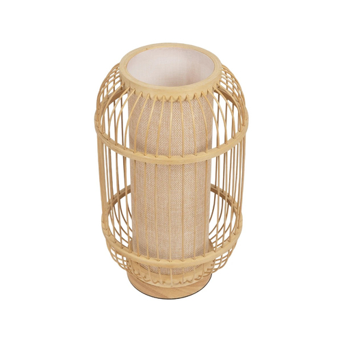 GLOBOSTAR® TULUM 02001 Boho Επιτραπέζιο Φωτιστικό Πορτατίφ με Ντουί 1 x E27 AC 220-240V IP20 - Μπεζ - Μ20 x Π20 x Υ32cm