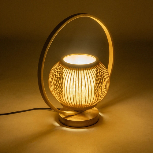 GLOBOSTAR® TULUMKO 02009 Boho Επιτραπέζιο Φωτιστικό Πορτατίφ με Ντουί 1 x E27 AC 220-240V IP20 - Μπεζ - Μ30 x Π18 x Υ32cm