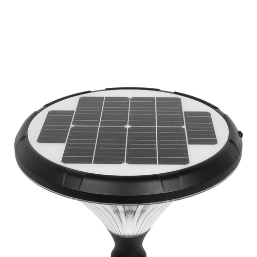 GLOBOSTAR® SQUARE 90503 Φωτιστικό Κεφαλής Post Top Πλατείας/Πάρκου/Κήπου LED 40W 1600lm 120° DC 5V με Ενσωματωμένο Φωτοβολταϊκό Panel 5V 25W & Επαναφορτιζόμενη Μπαταρία Li-ion 3.2V 30000mAh με Αισθητήρα Κίνησης-Ημέρας-Νύχτας Αδιάβροχο IP65 Θερμό Λευκό 2700K - Sanan SMD Chip - Γκρι Ανθρακί Ματ - Μ54 x Π54 x Υ48.5cm - 2 Χρόνια Εγγύηση