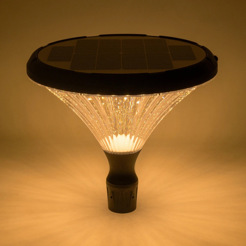 GLOBOSTAR® SQUARE 90503 Φωτιστικό Κεφαλής Post Top Πλατείας/Πάρκου/Κήπου LED 40W 1600lm 120° DC 5V με Ενσωματωμένο Φωτοβολταϊκό Panel 5V 25W & Επαναφορτιζόμενη Μπαταρία Li-ion 3.2V 30000mAh με Αισθητήρα Κίνησης-Ημέρας-Νύχτας Αδιάβροχο IP65 Θερμό Λευκό 2700K - Sanan SMD Chip - Γκρι Ανθρακί Ματ - Μ54 x Π54 x Υ48.5cm - 2 Χρόνια Εγγύηση