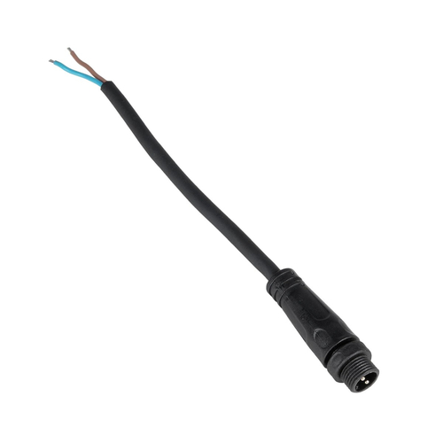 GLOBOSTAR® CONNECTOR 999-0266 2 Pin Σύνδεσμος Τροφοδοσίας για Wall Washers & Προβολείς με Είσοδο 2 x 0.25mm2 & Έξοδο 1 x Θηλυκό Βύσμα Αδιάβροχο IP65 - Μαύρο - Μ20 x Π1.5 x Υ1.5cm