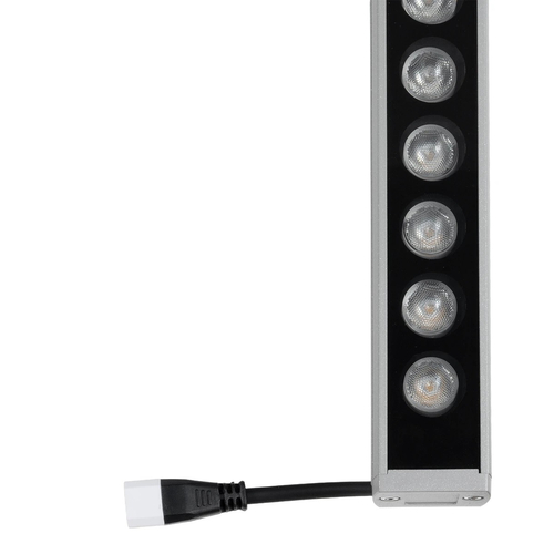 GLOBOSTAR® WASHERPANDA 999-0272 Μπάρα Φωτισμού Wall Washer LED 36W 3960lm 15° DC 24V Αδιάβροχο IP67 Θερμό Λευκό 2700K Dimmable - Bridgelux SMD Chip - Γκρι Ανθρακί - Μ100 x Π4 x Υ3cm - 3 Χρόνια Εγγύηση
