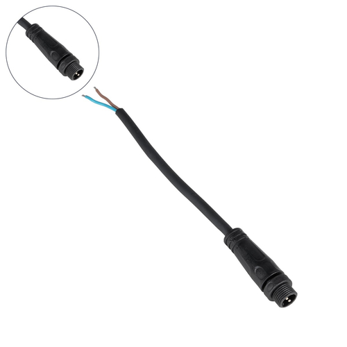 GLOBOSTAR® CONNECTOR 999-0266 2 Pin Σύνδεσμος Τροφοδοσίας για Wall Washers & Προβολείς με Είσοδο 2 x 0.25mm2 & Έξοδο 1 x Θηλυκό Βύσμα Αδιάβροχο IP65 - Μαύρο - Μ20 x Π1.5 x Υ1.5cm
