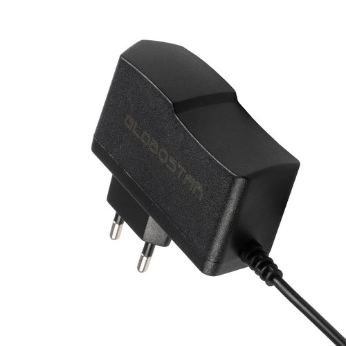 GLOBOSTAR® VOLTIX GLB-107-0001 Τροφοδοτικό/Μετασχηματιστής Class II SELV 12W 1A AC 220-240V σε DC 12V IP20 - Μαύρο Ματ - Μ7.3 x Π4 x Υ2.8cm - 3 Χρόνια Εγγύηση