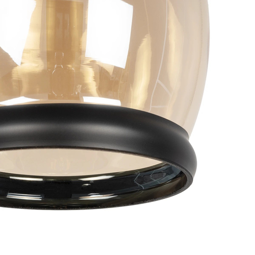 GLOBOSTAR® OLIVER 999-0188 Vintage Κρεμαστό Φωτιστικό Οροφής με Ντουί 1 x E27 AC 220-240V IP20 - Μελί & Μαύρο - Μ14 x Π14 x Υ30cm