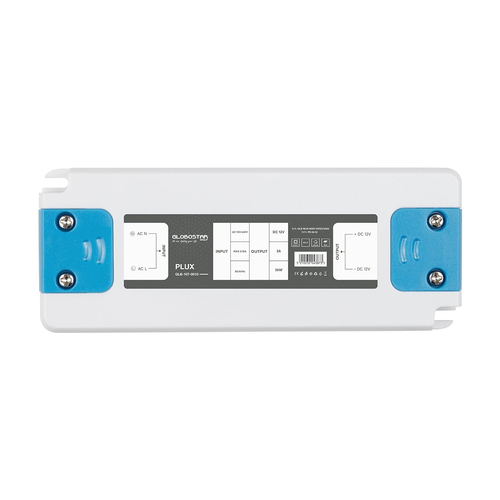 GLOBOSTAR® PLUX GLB-107-0010 Τροφοδοτικό/Μετασχηματιστής Class II SELV 36W 3A AC 220-240V σε DC 12V IP20 - Λευκό Ματ - Μ12.8 x Π5 x Υ1.5cm - 3 Χρόνια Εγγύηση