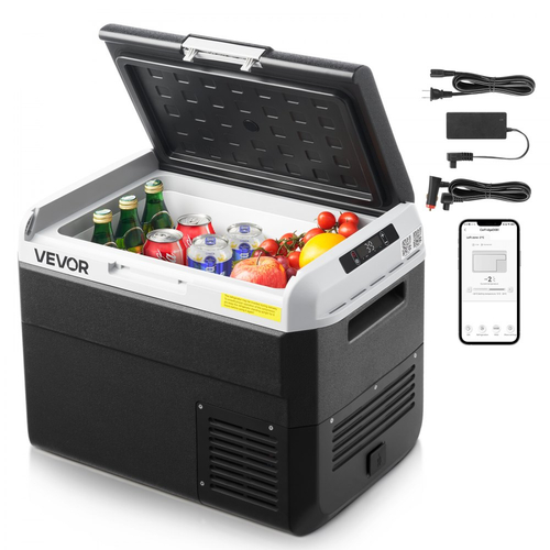 Ψυγείο αυτοκινήτου VEVOR 12 Volt, ψυγείο αυτοκινήτου 30L, φορητό ηλεκτρικό ψυγείο με ρυθμιζόμενη θερμοκρασία από -20℃ έως 20℃, καταψύκτης με συμπιεστή 12/24V DC και 100-240V AC για εξωτερικούς χώρους, κάμπινγκ, ταξίδια, τροχόσπιτα