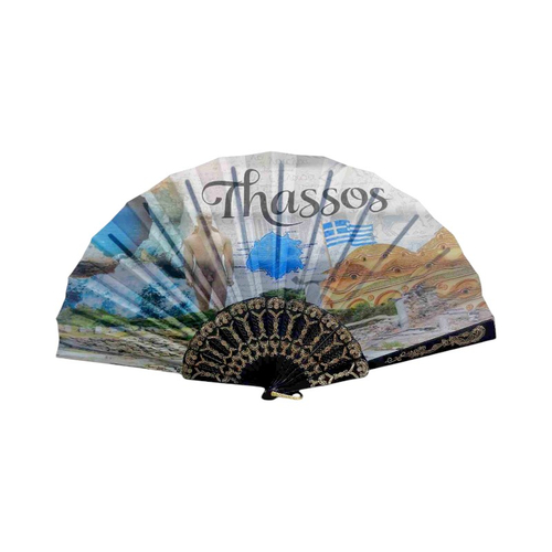 Βεντάλια χειρός Souvenir - Σετ 12 τεμάχια - Thassos - 216455