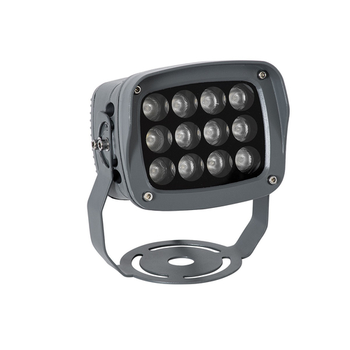 GLOBOSTAR® FLOODXENA 90125 Προβολέας Σποτ Wall Washer LED 12W 1020lm 10° AC 220-240V Αδιάβροχο IP65 Φούξια - Bridgelux SMD Chip - Γκρι Ανθρακί - Μ13.5 x Π11 x Υ15cm - 3 Χρόνια Εγγύηση
